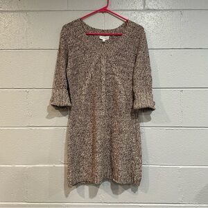 Fashion Bug Y2K Vintage Brown Chunky Cable Knit Sweater Dress Tunic Medium